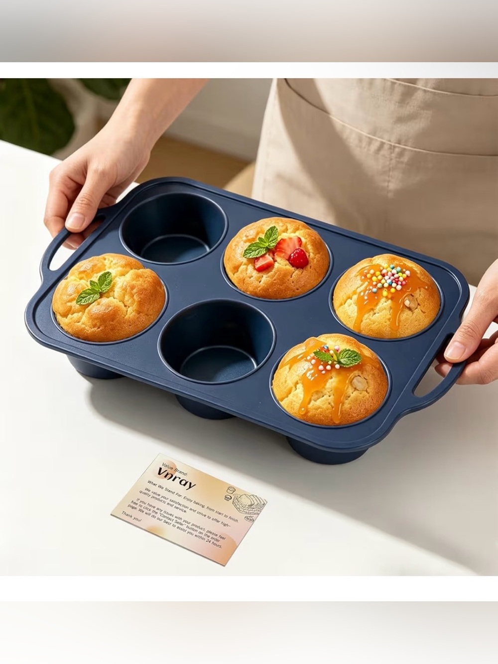 Jumbo Silicone 6 Cup Muffin Pan with Metal Frame